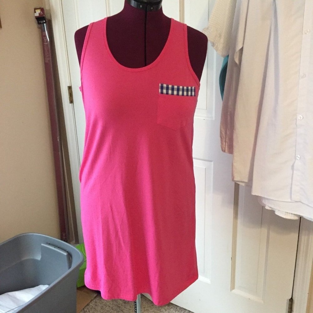MSC LADIES PINK TANK TOP DRESS SIZE S PULLOVER SLEEVELESS BATHING SUIT COVER UP